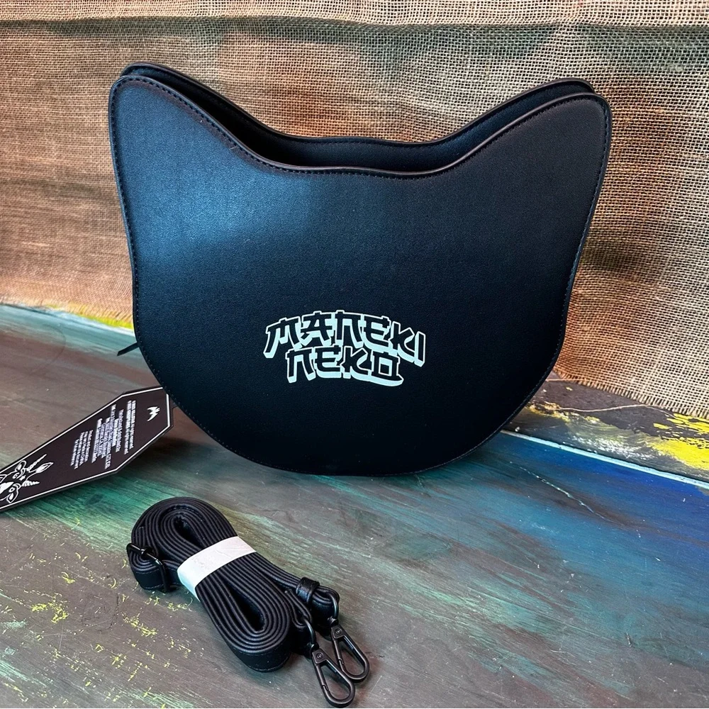 Killstar kreeptures punk goth witchy Maneki-Neko cat crossbody handbag NWT - Picture 5 of 9